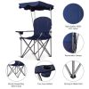 Portable Folding Beach Canopy Chair with Cup Holders - Blue