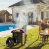 3-in-1 Charcoal BBQ Grill Cambo with Built-in Thermometer - black