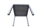 Modern Muse Aluminum Patio Dining Table and Chair 5 pcs Set - Charcoal