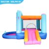 Elephant Inflatable Castle Blue Bounce House w/ Slide Ball Pool and 350W Blower - elephant