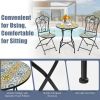 Patio Pool And Garden Lawn Mosaic Floral Pattern Bistro Round Table  - Exquisite Floral Pattern - 24 Inch