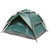 Double Deck Waterproof Pop Up Tent for Hiking Portable Automatic Tent for Camping 4 Person - Green