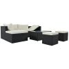 Large Outdoor Wicker Sofa Set, PE Rattan, Movable Cushion, Sectional Lounger Sofa, For Backyard, Porch, Pool, Beige - Beige