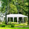 10 x 20 Feet Outdoor Party Wedding Canopy Tent with Removable Walls and Carry Bag - white