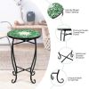 Modern Stylish Design Outdoor Indoor Steel Accent Plant Stand Cobalt Table - Green - 14 Inch