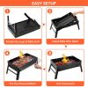 Foldable Portable BBQ Charcoal Grill Grill Lightweight Smoker Grill for Camping Picnics Garden Grilling - Black