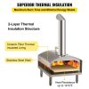 Outdoor Party Stainless Steel Portable Wood Pellet Burning Pizza Oven With Accessories - Silver A - Arched