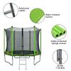 8FT Round Trampoline for Kids with Safety Enclosure Net, Outdoor Backyard Trampoline with Ladder RT - Green