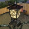 Garden & Patio Landscape Decoration Lighting Solar Post Lights 2 Pcs Set - Warm White - Plastic