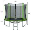 10FT Round Trampoline for Kids with Safety Enclosure Net, Outdoor Backyard Trampoline with Ladder RT - Green