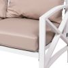 Patio Furniture Metal Arm Chair,2 PCS Garden Outdoor Contemporary Sofa Metal Chair with Cushions - Beige