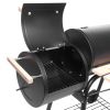 Outdoor Party Backyard Dinner Mobile Oil Drum Charcoal Furnace  - Black - Steel