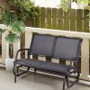 Swing Glider Chair 48 Inch Loveseat Rocker Lounge Backyard - Gray