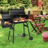 Outdoor BBQ Grill Barbecue Pit Patio Cooker - black