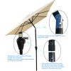 6 x 9ft Patio Umbrella Outdoor Waterproof Umbrella with Crank and Push Button Tilt without flap for Garden Backyard Pool Swimming Pool Market - Tan