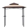 Outdoor Grill Gazebo 8 x 5 Ft, Shelter Tent, Double Tier Soft Top Canopy and Steel Frame with hook and Bar Counters - as pic