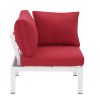 White  Coated 4 Piece Aluminum Sectional Seating Group - Red