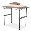 Outdoor Grill Gazebo 8 x 5 Ft, Shelter Tent, Double Tier Soft Top Canopy and Steel Frame with hook and Bar Counters - as pic