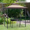 Outdoor Grill Gazebo 8 x 5 Ft, Shelter Tent, Double Tier Soft Top Canopy and Steel Frame with hook and Bar Counters - as pic