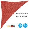 Sun Shade Sail Triangle UV Block Canopy for Patio Backyard Lawn Garden,16' x 16' x 22.64',Sand - Red