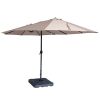 Outdoor Patio Backyard Double-Sided Offset Umbrella with Large UV-Proof Canopy, Wind Vent, Open Close Crank, Khaki XH - khaki