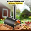 Outdoor Party Stainless Steel Portable Wood Pellet Burning Pizza Oven With Accessories - Black - Arched