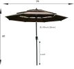 9Ft 3-Tiers Outdoor Patio Umbrella with Crank and tilt and Wind Vents for Garden Deck Backyard Pool Shade Outside Deck Swimming Pool - W65627938