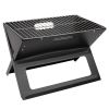 Portable Charcoal Grill Space-saving & Foldable BBQ Barbecue Grill, Large Grilling Surface and Capacity Grill for Camping - Black