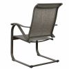 Outdoor Dining Chairs Patio Sling Spring Motion Dining Chairs for Garden, Poolside, Backyard, Porch - Brown