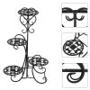 Garden Multi Tier Metal Plant Stand Flower Pot Rack Display Stand Shelf Home - Black