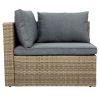 Backyard Pool Outdoor Furmiture 5-Piece Rattan Sectional Sofa Set - Gray - Rattan