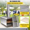 Outdoor Party Stainless Steel Portable Wood Pellet Burning Pizza Oven With Accessories - Silver - Arched