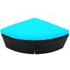 Backyard Outdoor Rattan Round Daybed Retractable Canopy Sunbed Sectional Sofa Sets - Blue - Wicker