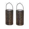 Backyard Patio Hanging Solar Metal Lamp Retro Money Hole Hollow Wind Light - Solar Retro Lanterns - 4 PC