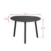 Outdoor Side Table Aluminum Unique Shape Weather Resistant Patio Coffee Table Bedside Table, Black - S