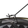 Outdoor Recreation Dinning Barbeque 32'' 2-in-1 Heating & BBQ Fire Pit - Black - Stainless Steel