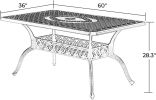 Dining Table with 1.97" Umbrella Hole for Lawn Garden Backyard - Dark