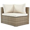 Backyard Pool Outdoor Furmiture 5-Piece Rattan Sectional Sofa Set - Beige - Rattan