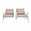 Patio Furniture Metal Arm Chair,2 PCS Garden Outdoor Contemporary Sofa Metal Chair with Cushions - Beige