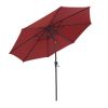 Backyard Patio Pool 9Ft Tilt And Crank Outdoor Umbrella With Solar Powered LED Lighted - Red - Outdoor Umbrellas