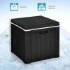 3-In-1 Patio 10 Gallon Ice Cube Cooler Box Table Stool Storage W/Handle - Black - Outdoor Coolers