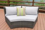 Direct Wicker Outdoor And Garden Patio Sofa Set 6PCS Reconfigurable Stylish And Modern Style With Seat Cushion and Coffee Table - Brown