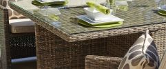 Direct Wicker 9-Piece Outdoor PE Rattan Wicker Patio Dining Table Set Garden Outdoor Patio Furniture Set - Brown