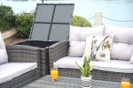 Direct Wicker Outdoor And Garden Patio Sofa Set 6PCS Reconfigurable Stylish And Modern Style With Seat Cushion - Light Brown