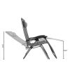 2PCS Zero Gravity Lounge Chair Grey with Portable Cup Holder Table  YJ - Grey