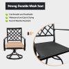 MEOOEM Patio Dining Set  Bistro Set Outdoor Furniture Square Bistro Metal Table Side Table and Swivel Dining Chairs with Cushion - Modern