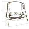 Porch Swing Stand with Antique Bronze Finish, Heavy Duty Swing Frame with Extra Side Bars for Outdoors - Bronze Brush