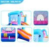 Elephant Inflatable Castle Blue Bounce House w/ Slide Ball Pool and 350W Blower - elephant