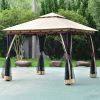 2-Tier 10 x 10 Feet Patio Shelter Awning Steel Gazebo Canopy - as show