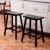 Free shipping  Basics Classic Solid Wood Saddle-Seat Counter Stool with Foot Plate - 24", Black, 2-Pack  YJ - black